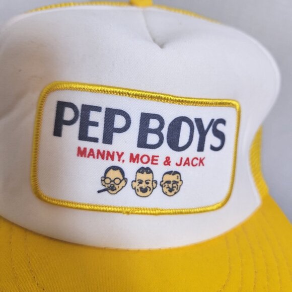 Pep Boys Manny Moe Jack Hat Snapback Vintage 80s Cap Trucker - Picture 4 of 13